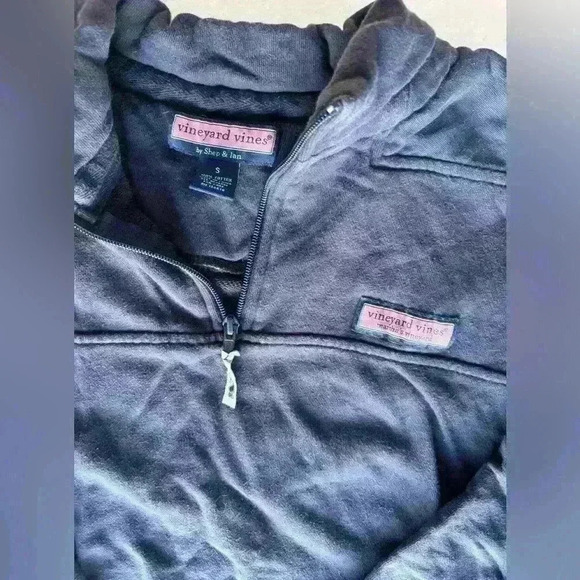 Vineyard Vines Martha's Vineyard 1/4 Zip Shep Sweater Size S Navy Blue 6K0483 - Picture 2 of 5